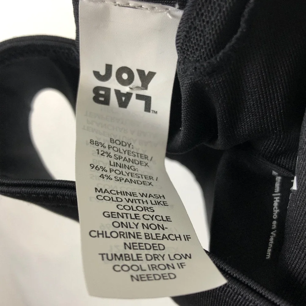 Joy Lab Womens Sports Bra Size S Black White Mid Coverage‎ (BE32)